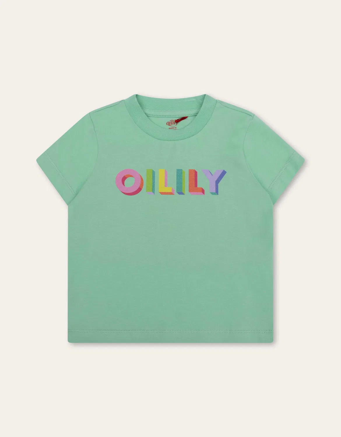 Футболка с радужными буквами Oilily, зеленый
