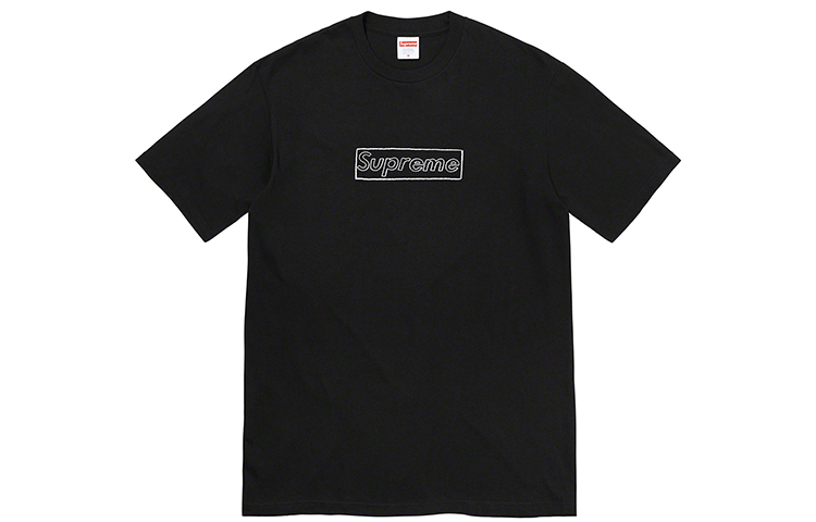 Футболка Supreme Kaws Chalk Logo, светло-желтая — фото 4