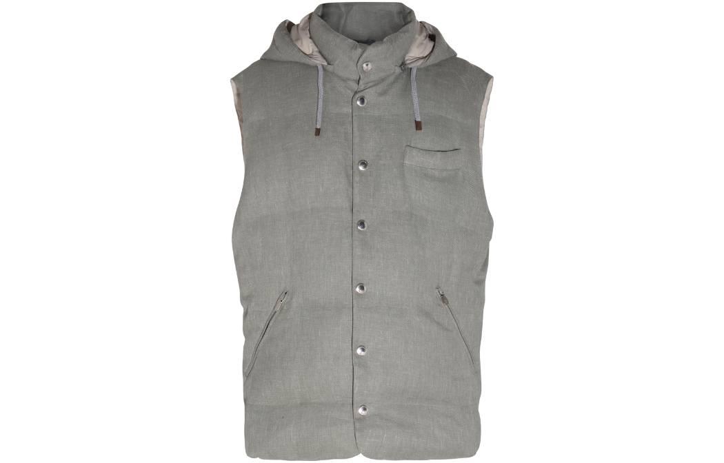 

Brunello Cucinelli Серая мужская жилетка, Gray