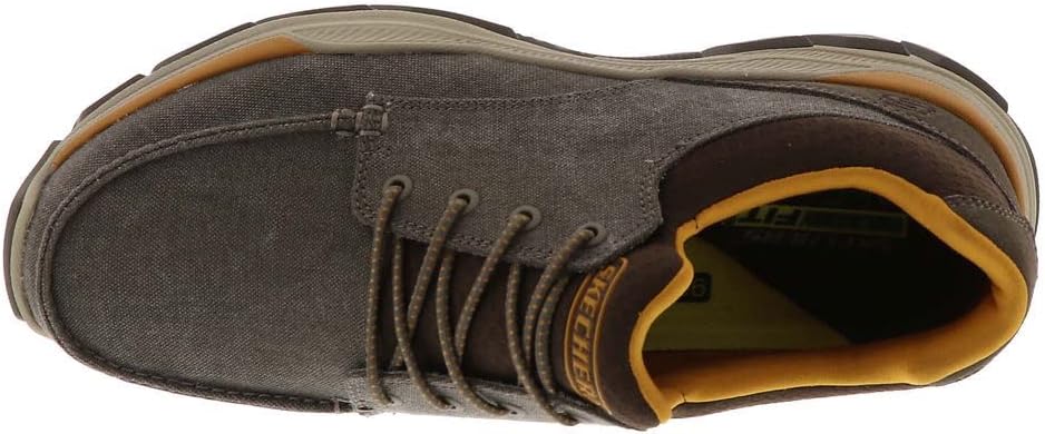 Мужские слипоны Skechers Respected - Loleto с эластичными шнурками и мыском-мокасином, коричневый — фото 3