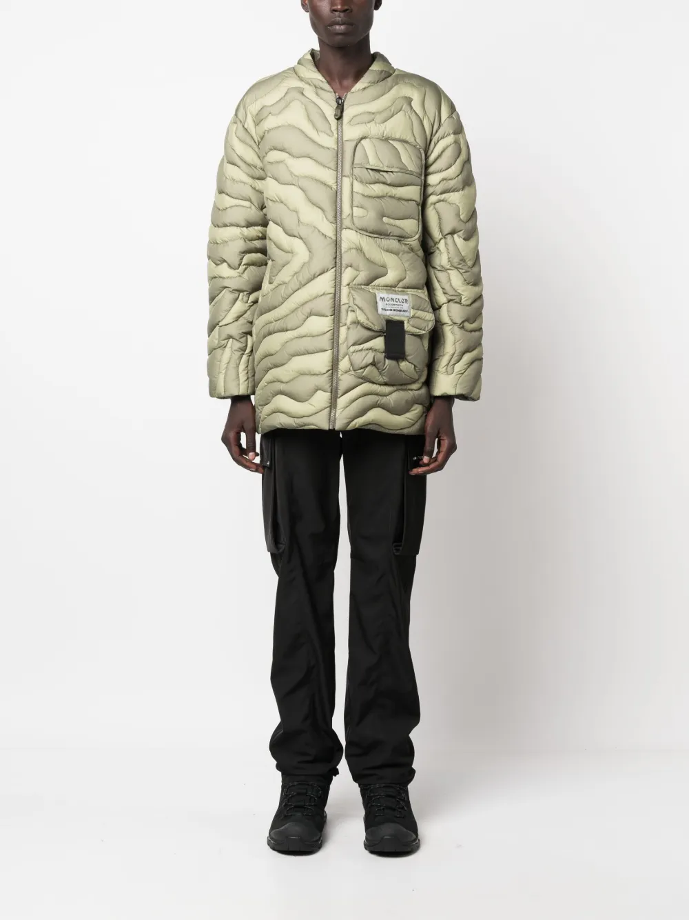 Пуховик Peano из коллаборации с Salehe Bembury MONCLER, зеленый — фото 2