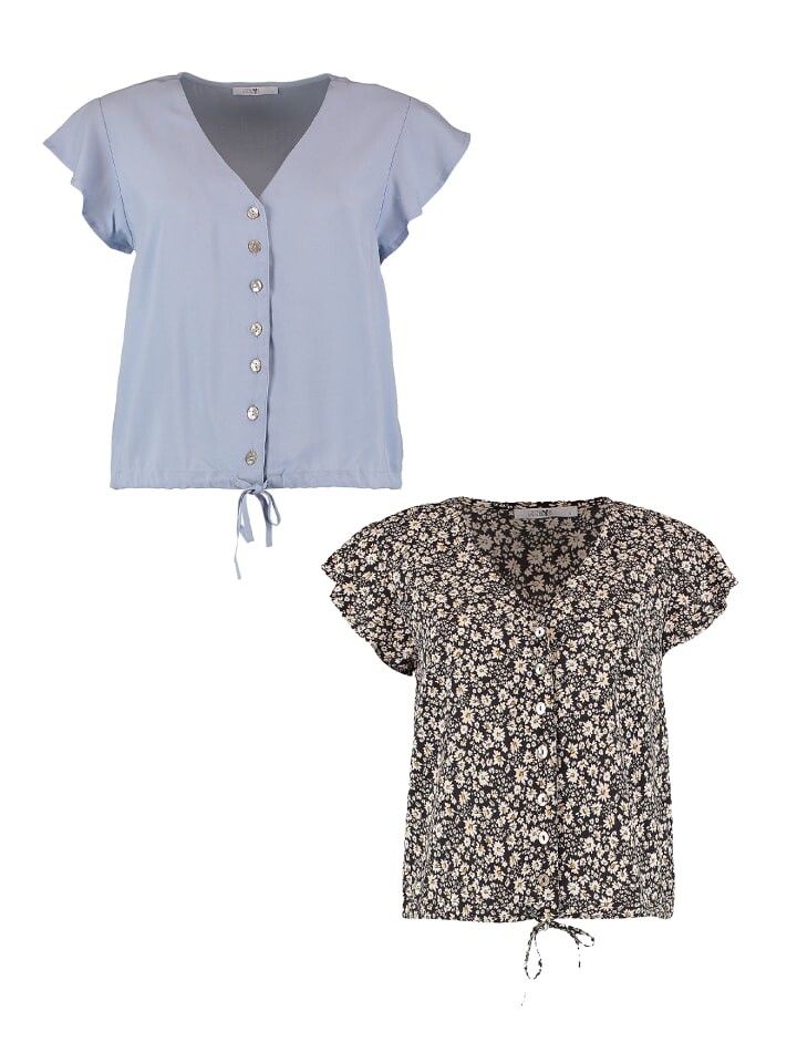 

Блуза Hailys 2er Set Kurzarm, цвет schwarz-blau