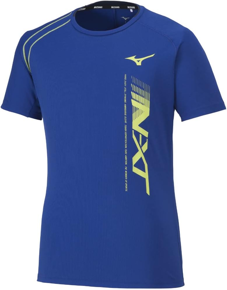

Тренировочная волейбольная футболка Mizuno N-XT, с коротким рукавом, влагоотводящая, быстросохнущая, технология Mizuno Move Tech V2MAA002, синий
