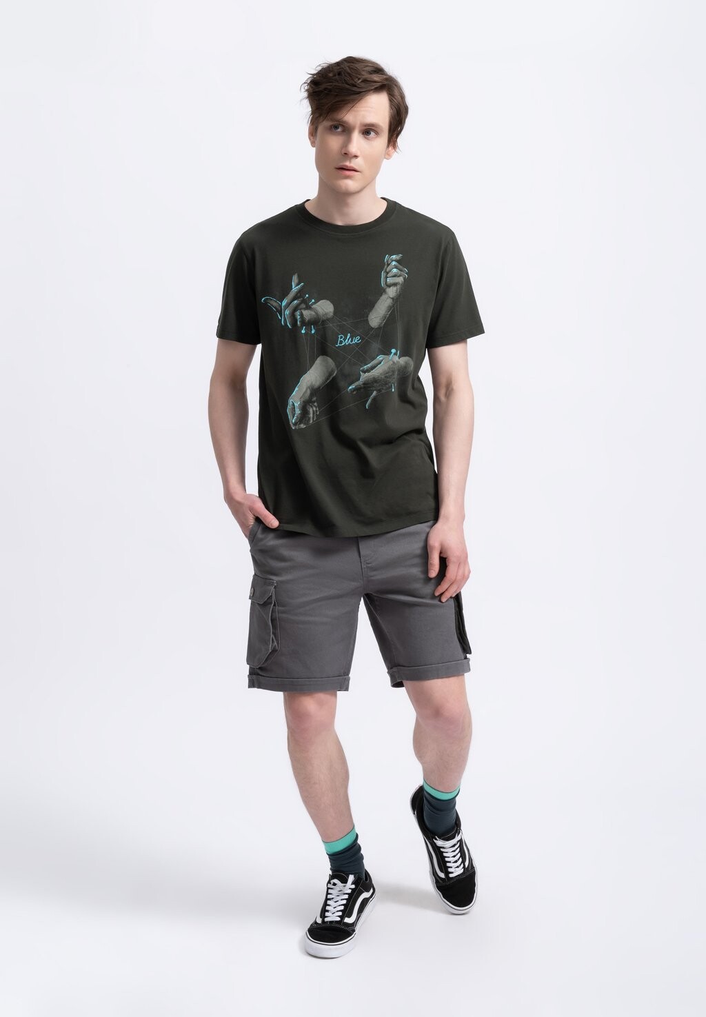 

Футболка с принтом BLUE KAFT, цвет Mottled Black