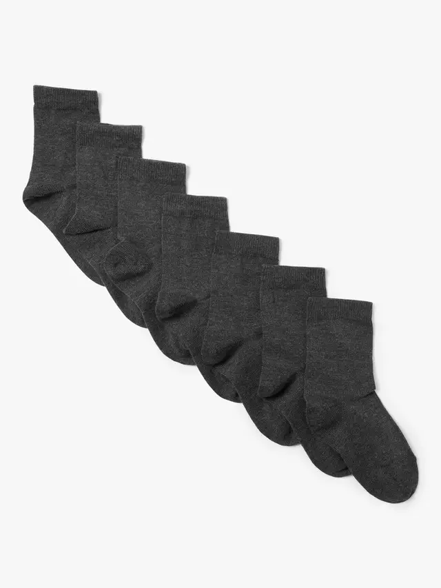 

Носки John Lewis Kids' Cotton Rich 7 шт, цвет charcoal