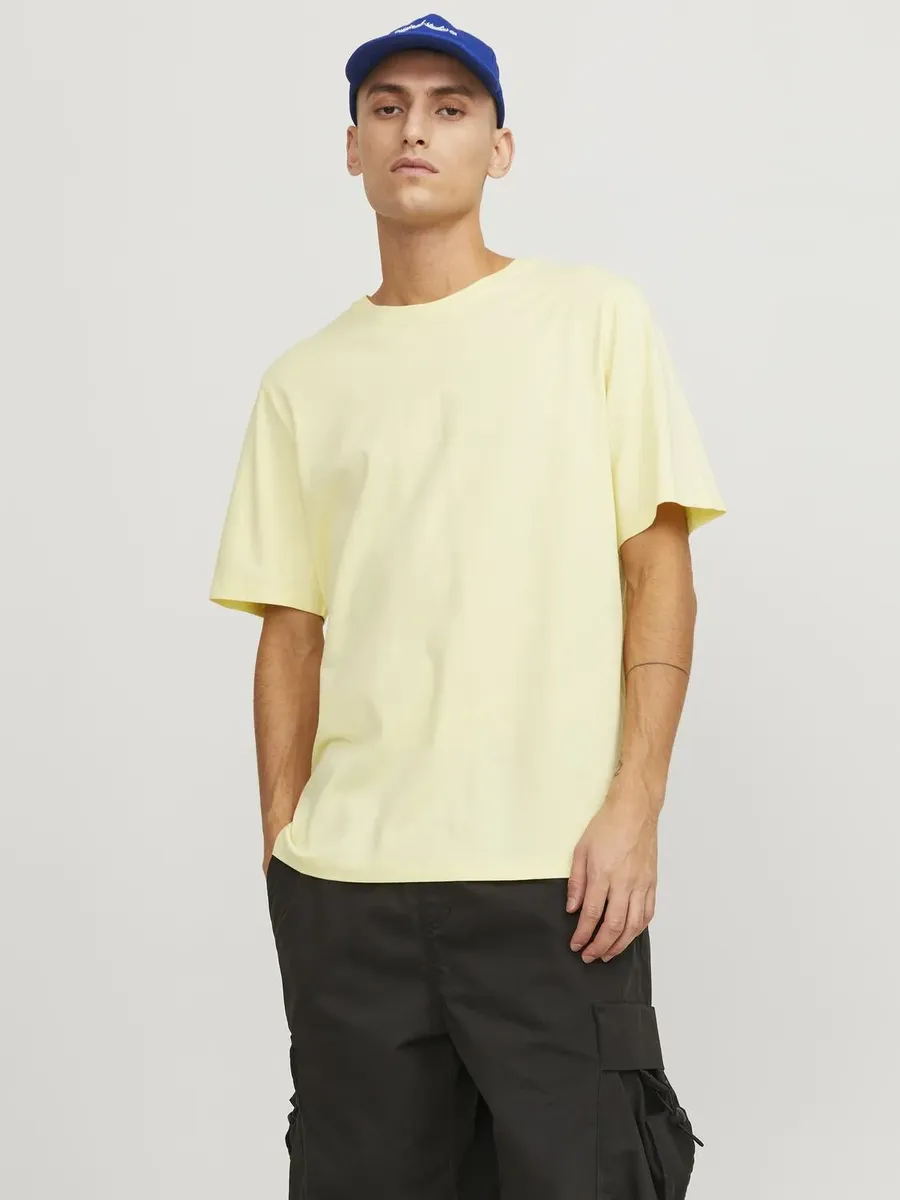 

Рубашка с круглым вырезом Jack & Jones "JJJEORGANIC BASIC TEE SS O-NECK NOOS", цвет French Vanilla