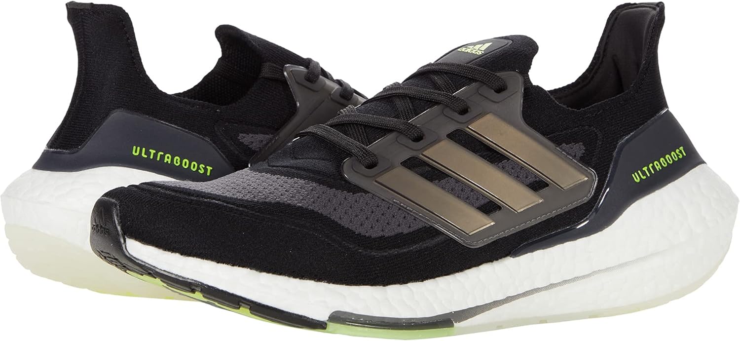 Мужские кроссовки Adidas Ultraboost-21, черный/желтый — фото 2