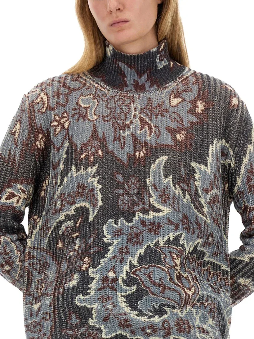 Etro Свободный шерстяной свитер с цветочным узором — фото 4