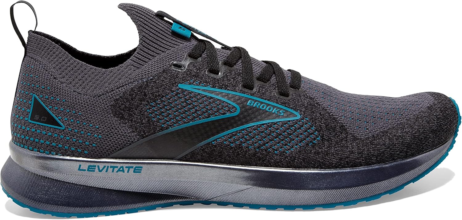 Мужские беговые кроссовки Brooks Levitate StealthFit 5 нейтральной поддержки, черный/бирюзовый — фото 2