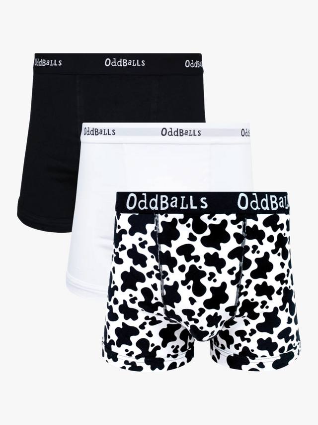 

Хлопковые боксеры с эффектом стрейч OddBalls, Pack of 3, Black & White