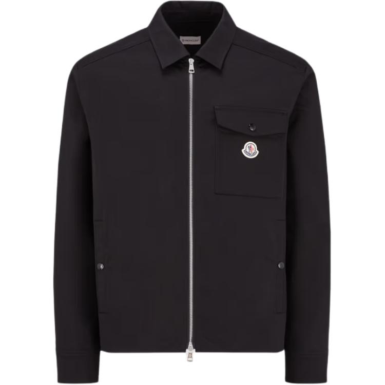 

Куртка-рубашка на молнии с нашивкой-логотипом Moncler, черный
