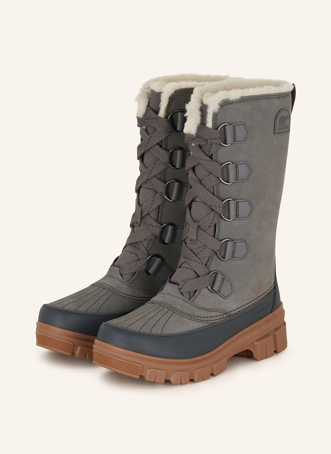 Ботинки женские Sorel на шнуровке, серый
