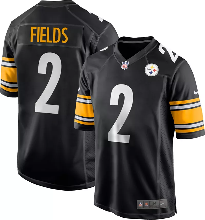

Мужская черная игровая майка Nike Pittsburgh Steelers Justin Fields #2