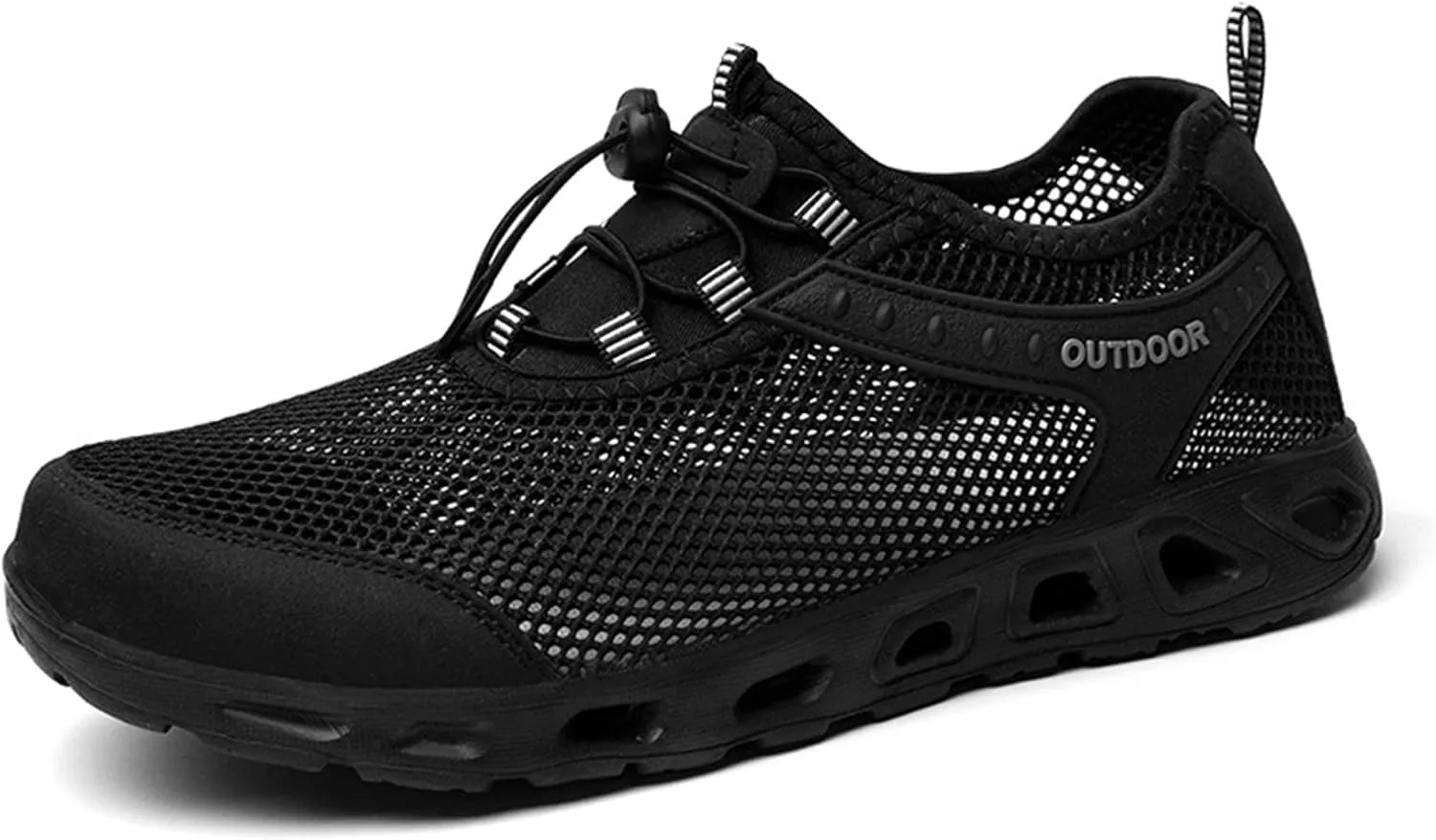 

Мужские сетчатые водонепроницаемые кроссовки Cmadolrs для ходьбы по реке, легкие дышащие прогулочные туфли, противоскользящие модные повседневные обувь, черный