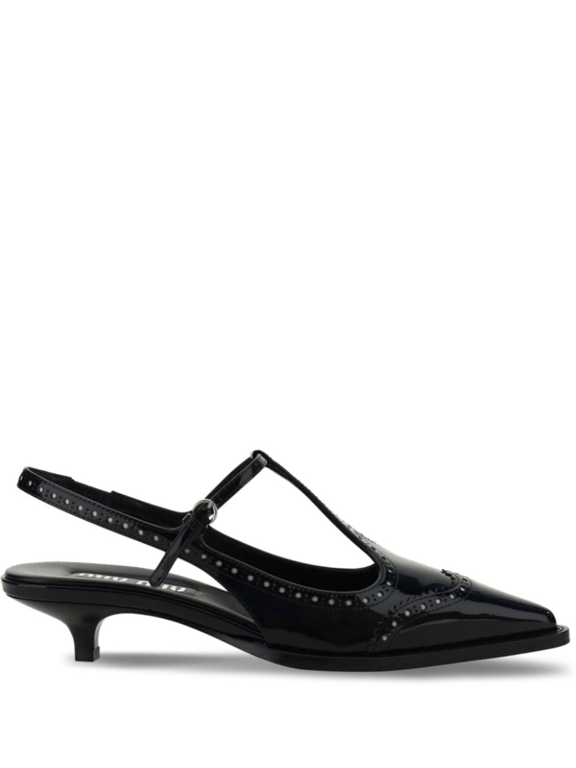Кожаные туфли-броги Miu Miu, черный