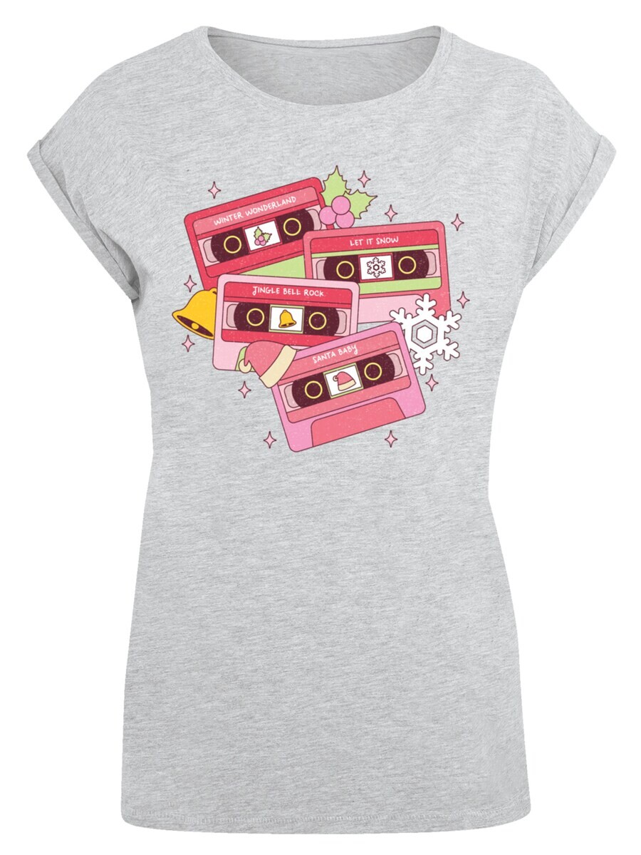 

Футболка F4NT4STIC Shirt Christmas Retro Song Tapes, пятнистый серый