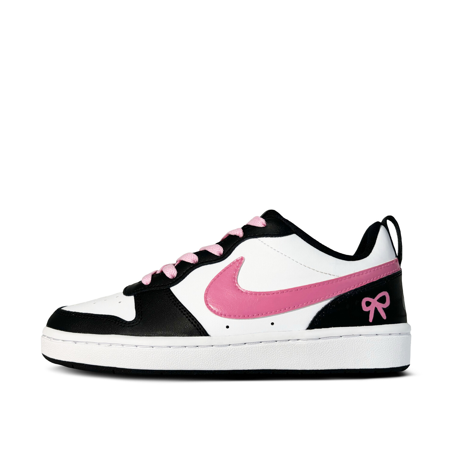 

Кроссовки Nike Court Borough Skateboarding Shoes Women's Low-top Pink/Black/White, цвет Raspberry bow