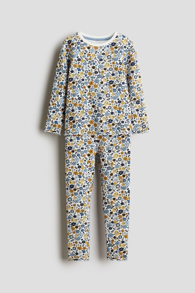 

Хлопковая пижама в рубчик H&M, синий
