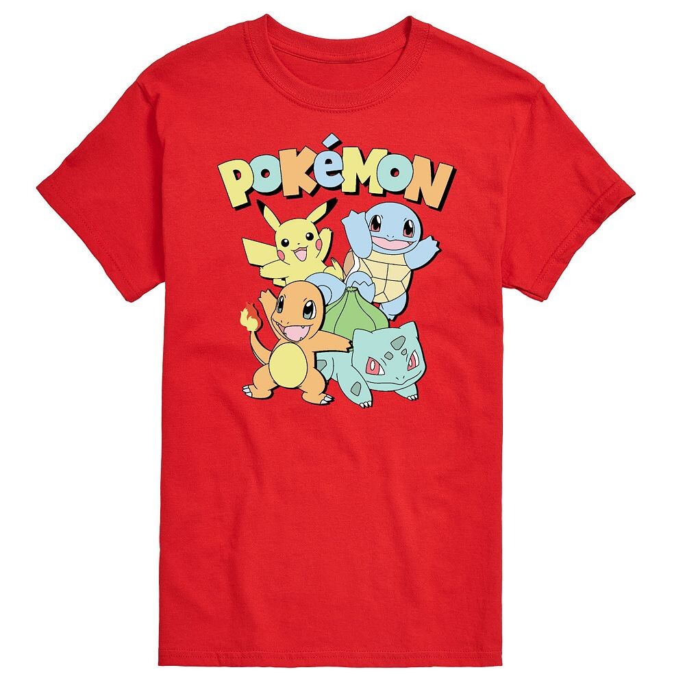 

Мужская футболка с приглушенным рисунком Pokemon Licensed Character, красный