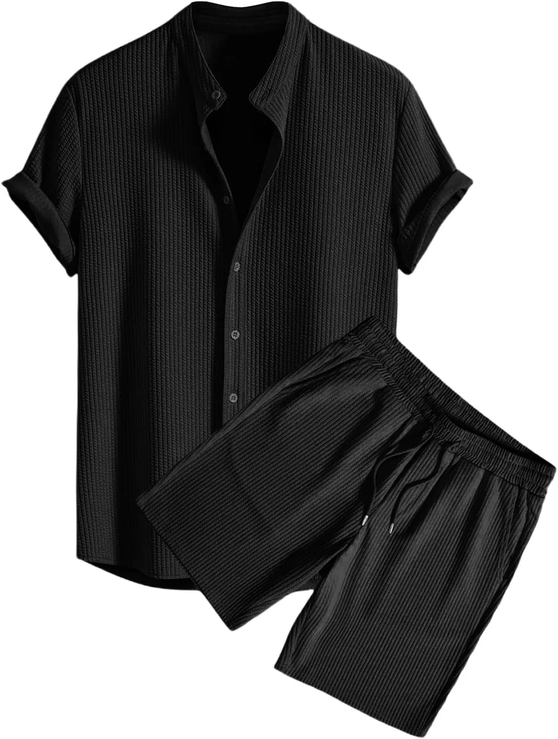 Мужской спортивный костюм из 2 предметов, хлопок, Black