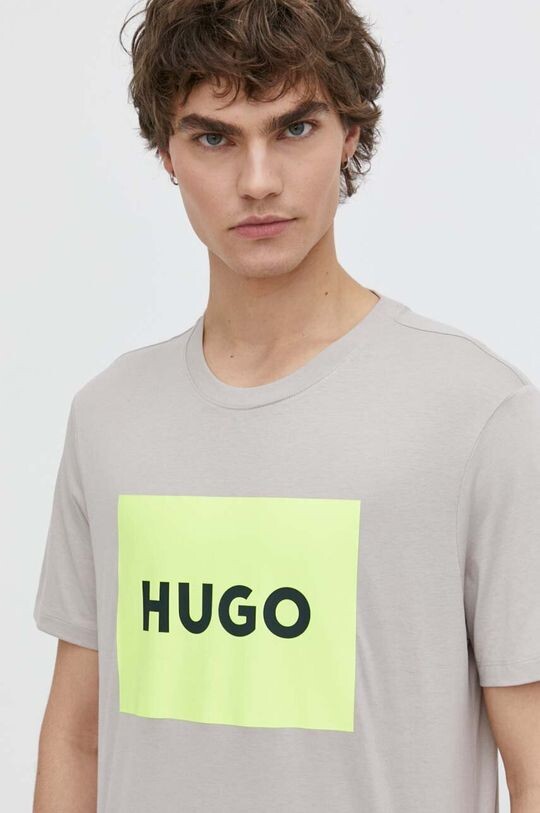

Хлопковая футболка Hugo, бежевый