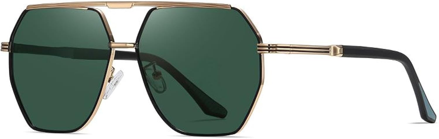 

Ретро-солнцезащитные очки для женщин с защитой от УФ-излучения 400, металлическая оправа, для вождения, рыбалки и активного отдыха на природе TVTBBVV, Gold Black Green