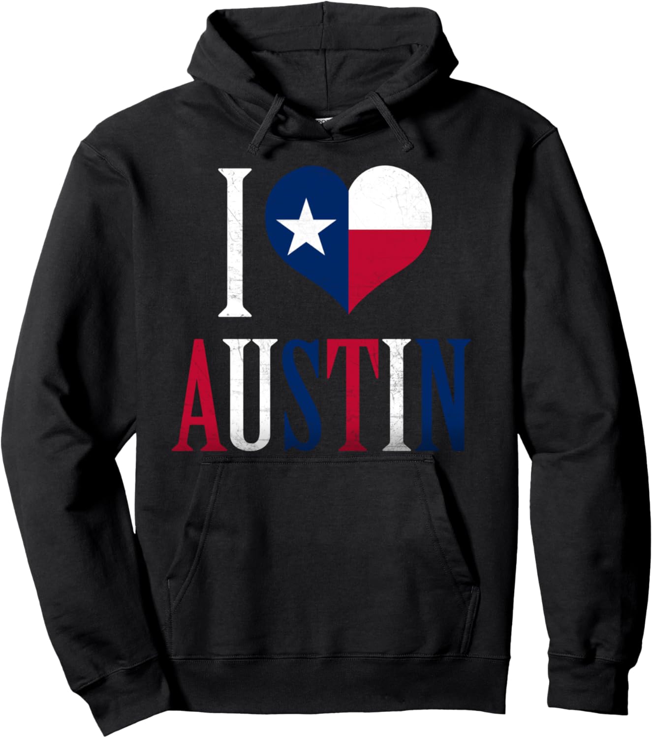 

Толстовка с забавным принтом «Я люблю Остин, флаг Техаса, сердце, гордость за Техас» Austin City In Texas Vibes, черный