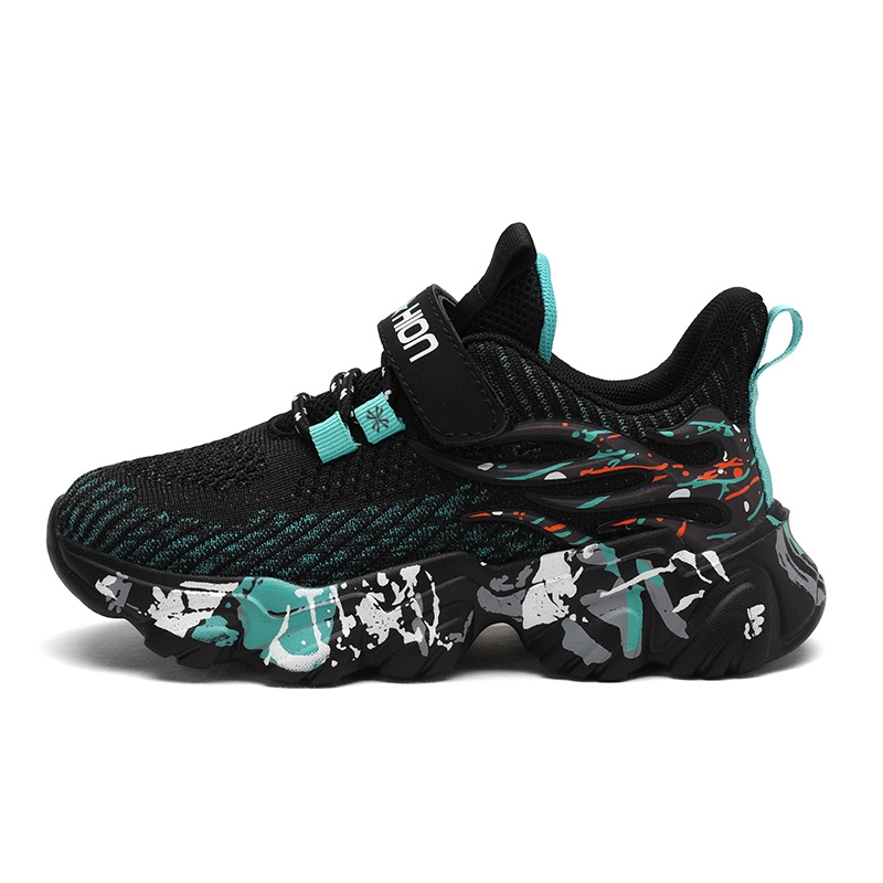 

Прочная дышащая детская обувь для повседневной жизни YUZHAOLIN, черный/синий