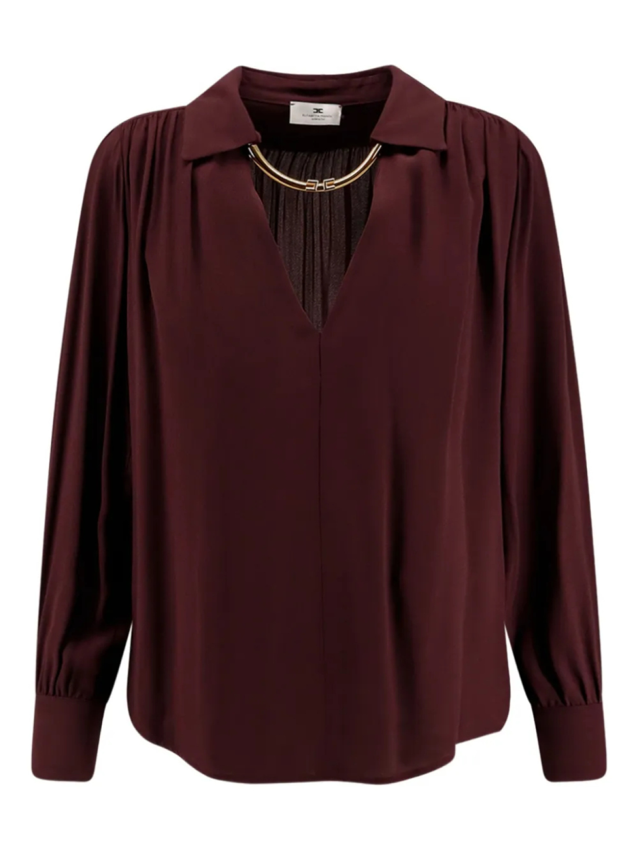 

Рубашка Elisabetta Franchi с плиссированным воротником, красный