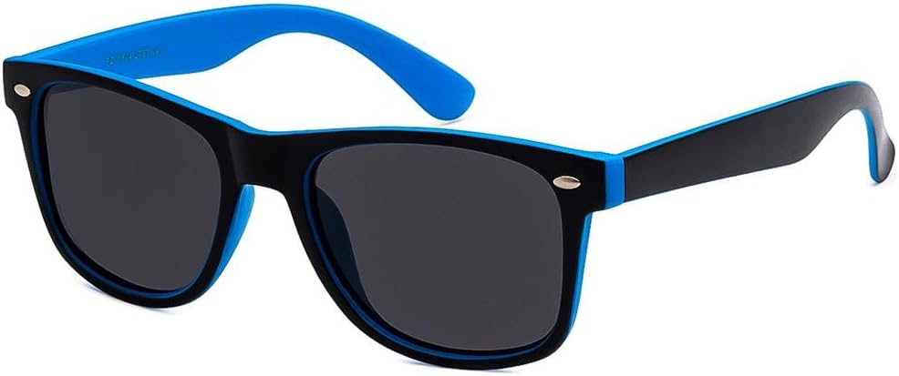 

Поляризованные солнцезащитные очки в стиле ретро 80-х, модные, стильные, матовые, для мужчин и женщин, в комплекте с мягким чехлом из микрофибры MyUV, Polarized Black/Blue