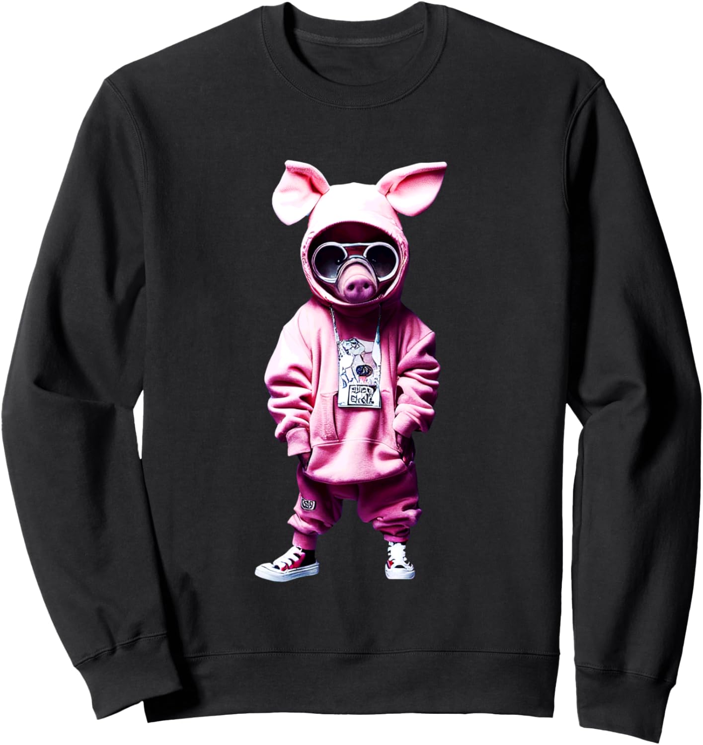 

Стильная свинка в розовой одежде и крутых очках, толстовка, черная Street Style Urban Animal Hip Hop Swag, Черный, Стильная свинка в розовой одежде и крутых очках, толстовка, черная Street Style Urban Animal Hip Hop Swag