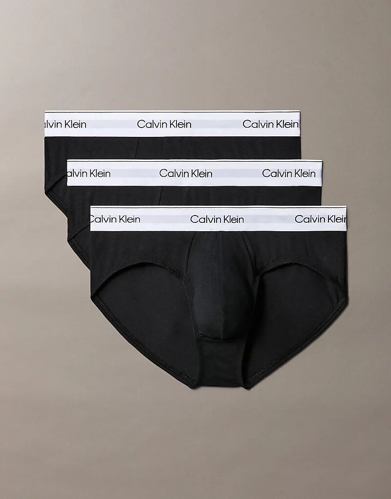 

Комплект из 3 трусов-брифов Calvin Klein Icon Cotton Stretch черного цвета