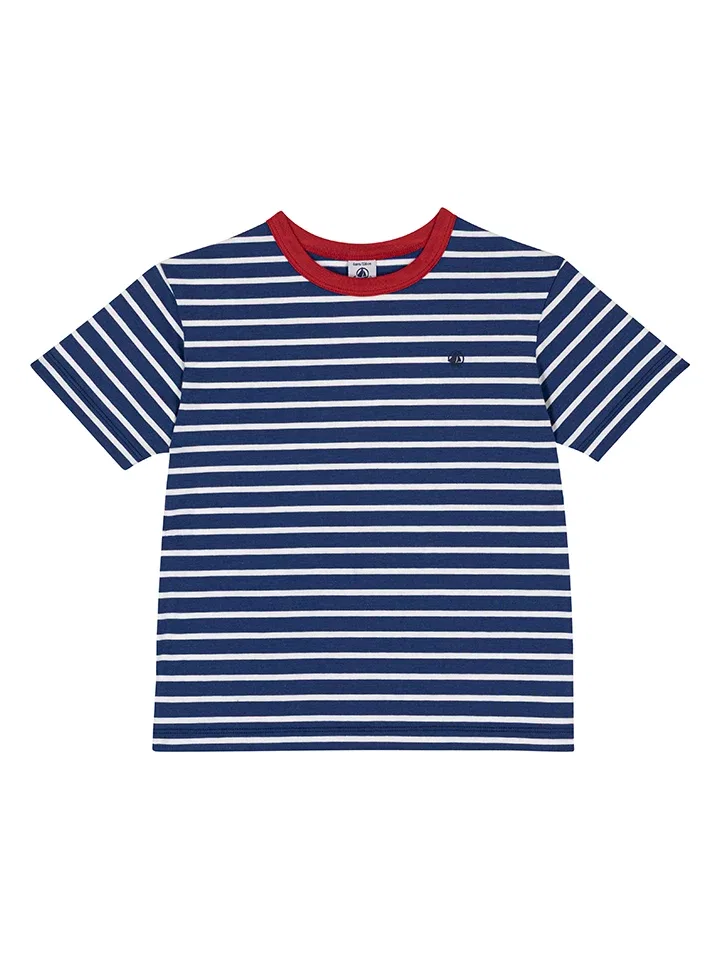Футболка полосатая PETIT BATEAU, темно-синий/белый