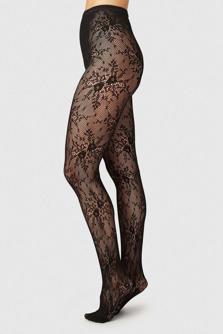 

Розовые кружевные колготки Swedish Stockings, черный