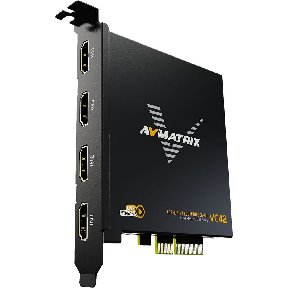 

Карта захвата AVMATRIX VC42 1080p HDMI PCIe на 4 канала