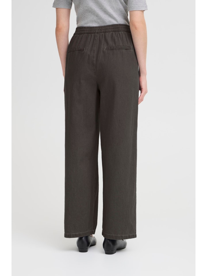 

Джинсы IHARCHER свободного кроя черного цвета с потертостями ICHI