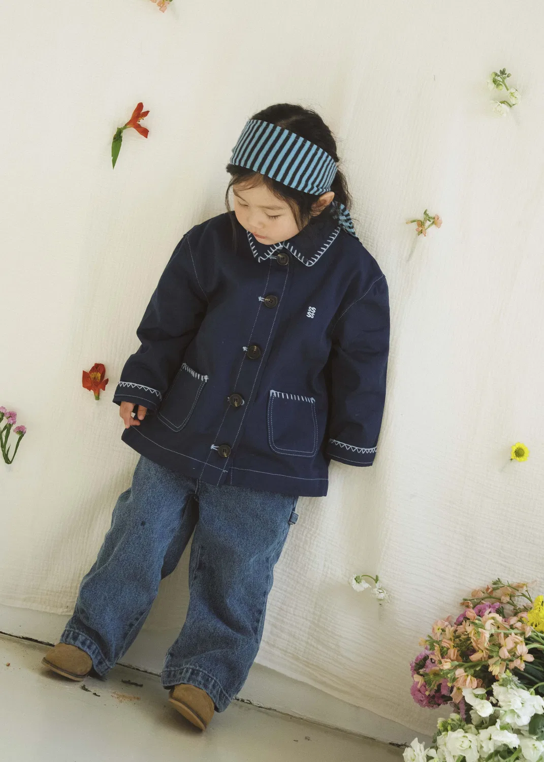 Детская рабочая куртка Stitch Work Jacket тёмно-синего цвета от Cosset Cosset — фото 3