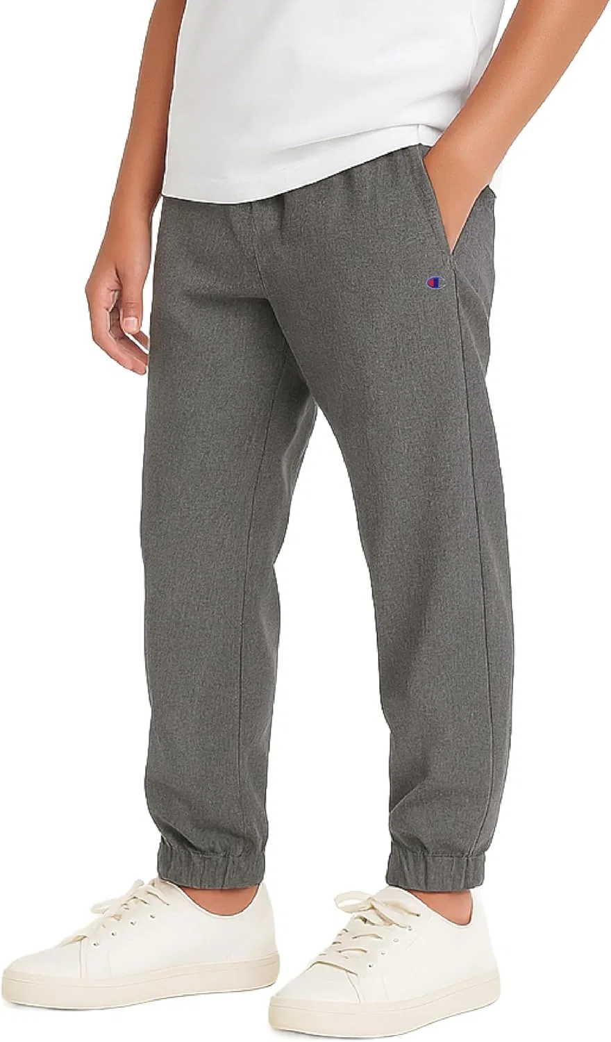 Детские спортивные брюки Champion из саржи, эластичного хлопка, с карманами, Charcoal Heather