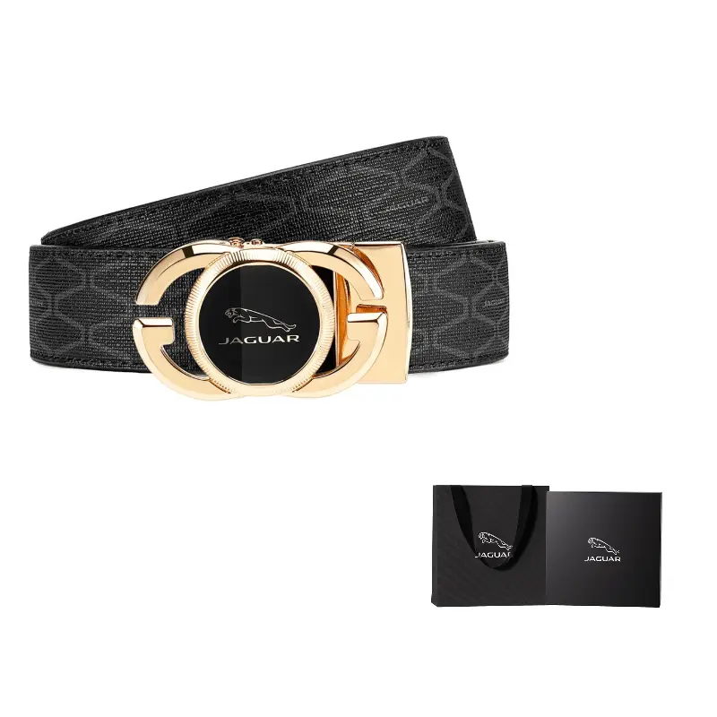 

JAGUAR Кожаный ремень из ПВХ мужской золотистый шириной 3.5 см, Gold