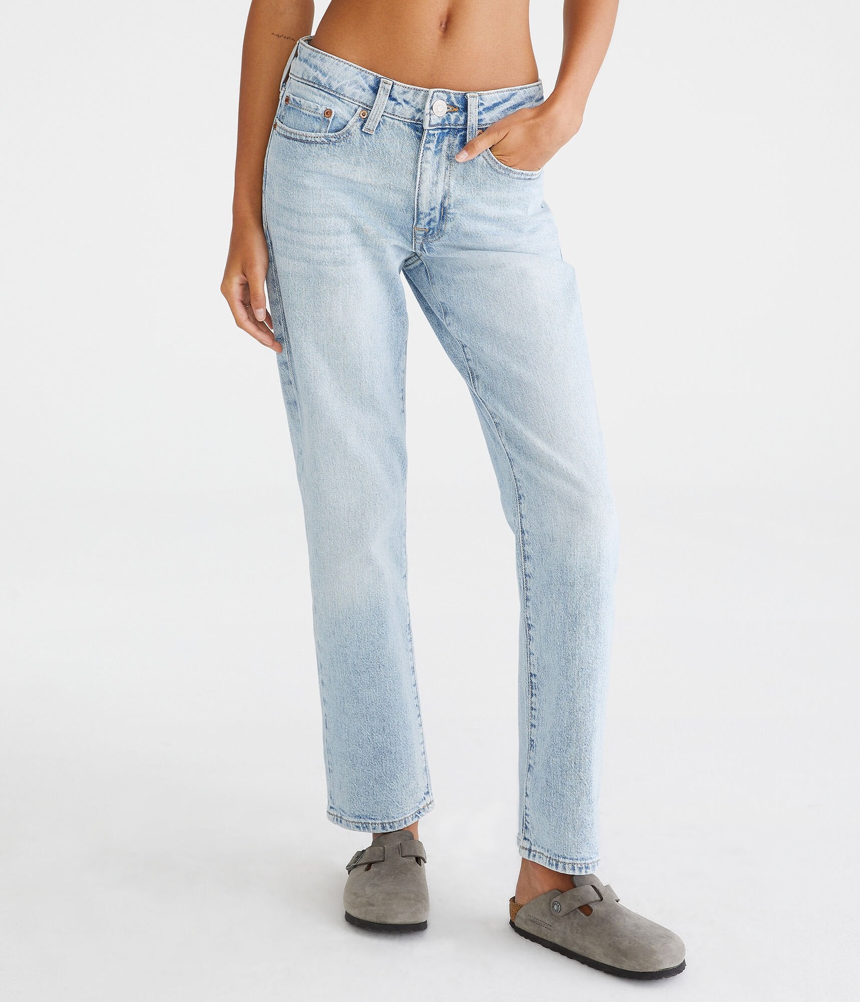 

Джинсы Aeropostale средней посадки, прямые, до щиколотки, цвет light wash