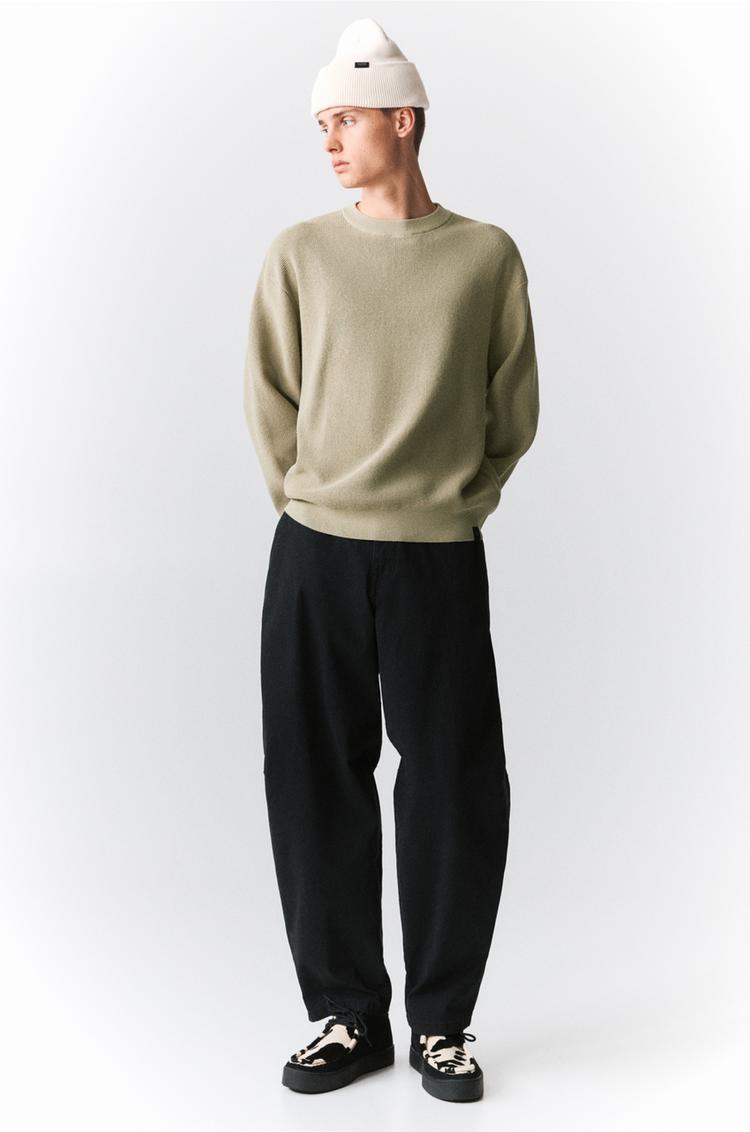

Джемпер вафельной вязки Pull And Bear, коричневый