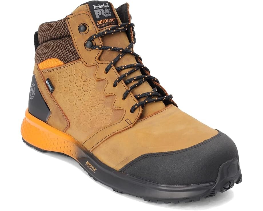 Мужские ботинки Timberland PRO комбинированные треккинговые, оранжевый/коричневый — фото 3
