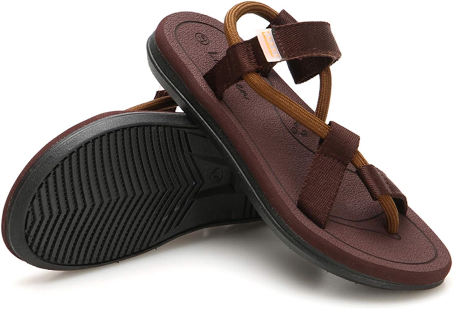 

Мужские сандалии-шлепанцы CYian, резиновые шлепанцы для мужчин с модной эластичной застежкой, свободная регулировка, для дома и улицы, коричневый