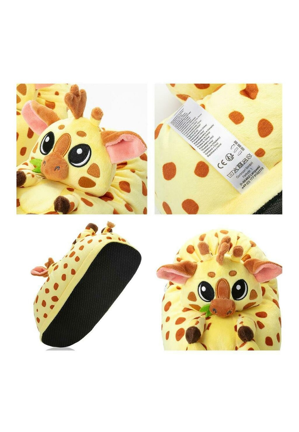 

Тапочки Giraffe Einhetsgröße Erwachsene 34-44, Hausschuh Corimori, желтый