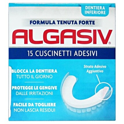 

Algasiv Адгезивные подушечки для зубных протезов 15 шт. - Нижние