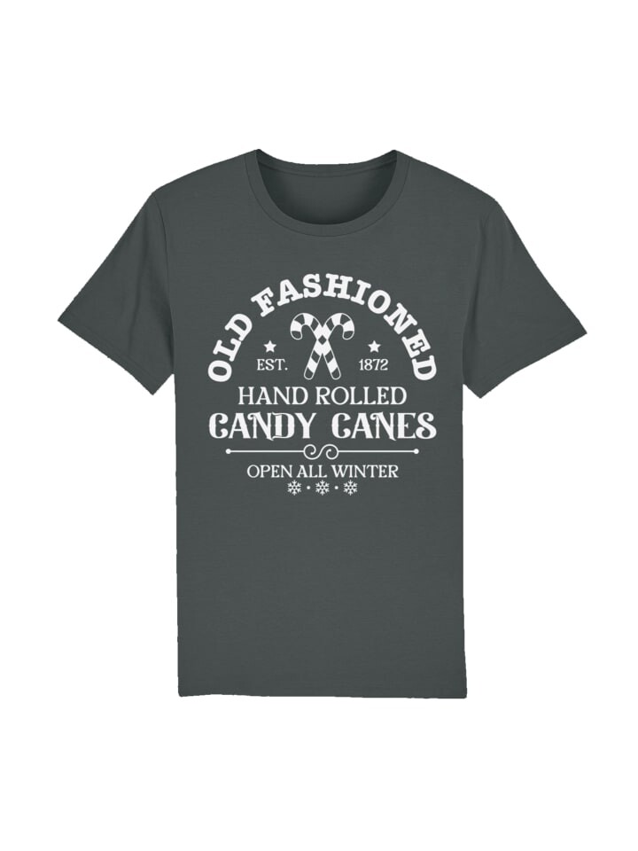 

Футболка F4NT4STIC T-Shirt Cany Canes Retro Weihnachts Sign, антрацит