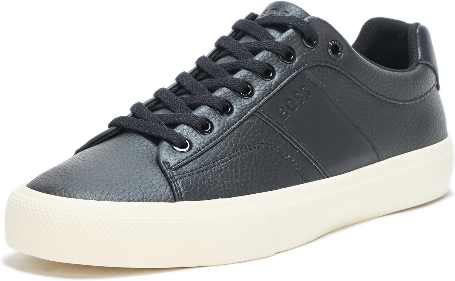 

Кроссовки BOSS мужские Aiden Logo Block Leather Low Top, Black Olive