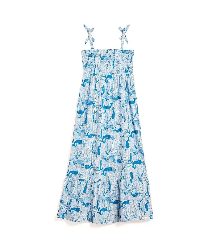 Платье-макси с квадратным вырезом Mini Kailua Maxi Lilly Pulitzer Kids, Nassau Blue Thar She Blows — фото 2