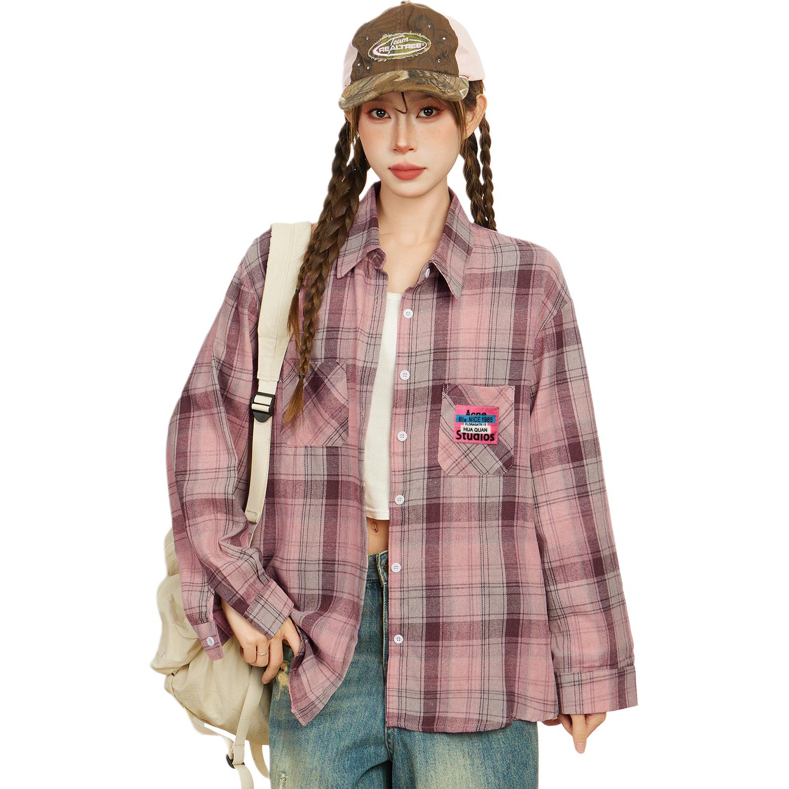 

NEVER RULE Рубашка Women's Pink Lapel Moderate Others