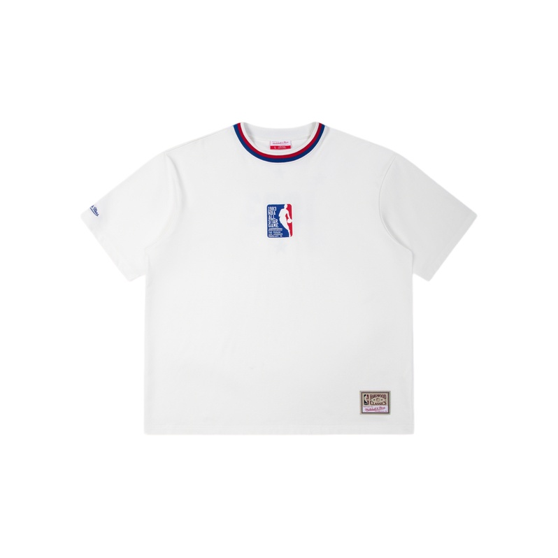 

Футболка Unisex Crew Neck тонкая прямая посадка Mitchell Ness, белый